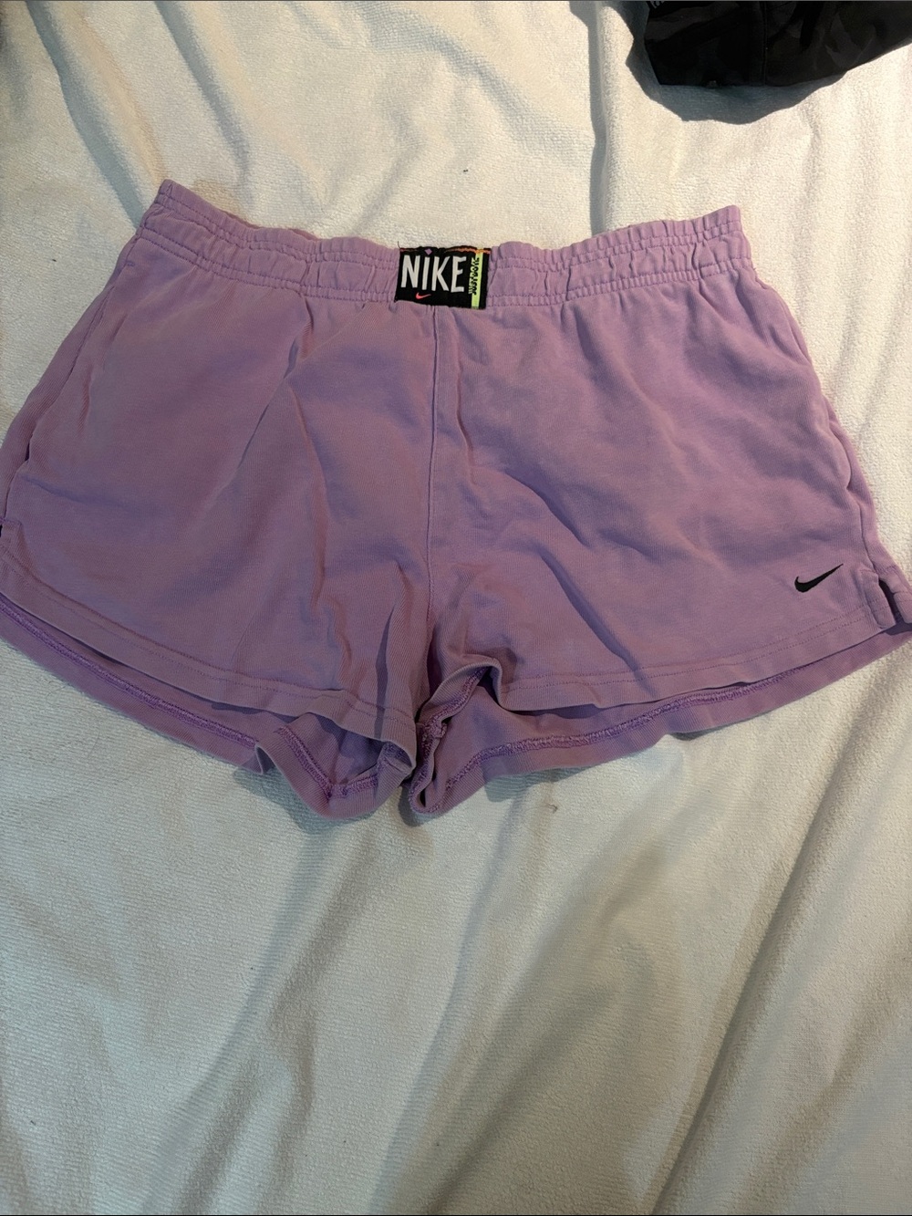 Nike Women’s Lilac Athletic Shorts with Mini Swoosh
